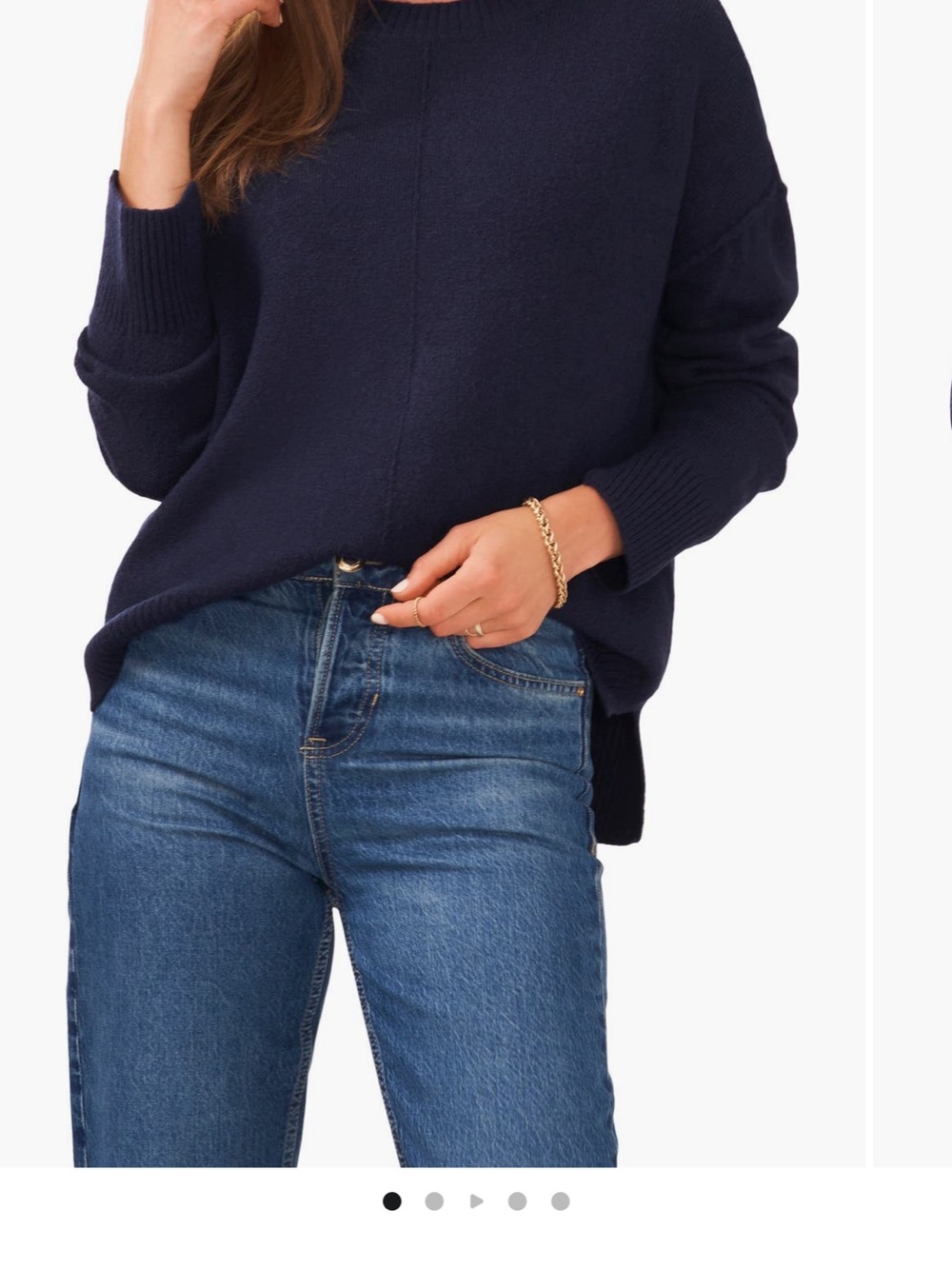 Vinca Camilo Classic Navy Crewneck Women's Sweater - Picture 1 of 4